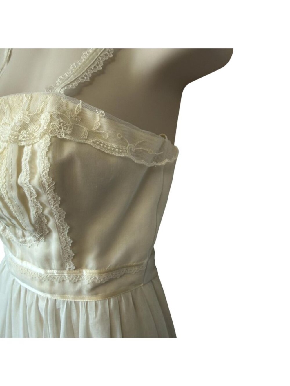 Vtg Candi Jone Maxi Dress Size S Gunne Sax Styled Prairie Lined Tiered Skirt 70' - Picture 5 of 16